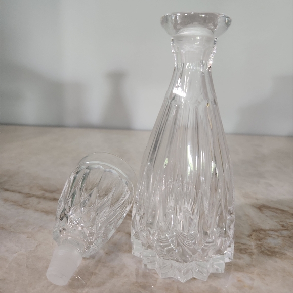 Vintage 1930s Bohemian Mouthwash Crystal Decanter with Shotglass Stopper - Picture 3 of 5
